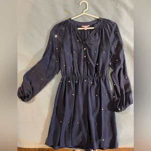 Navy 3/4 sleeve mirrored Lilly Pulitzer dress